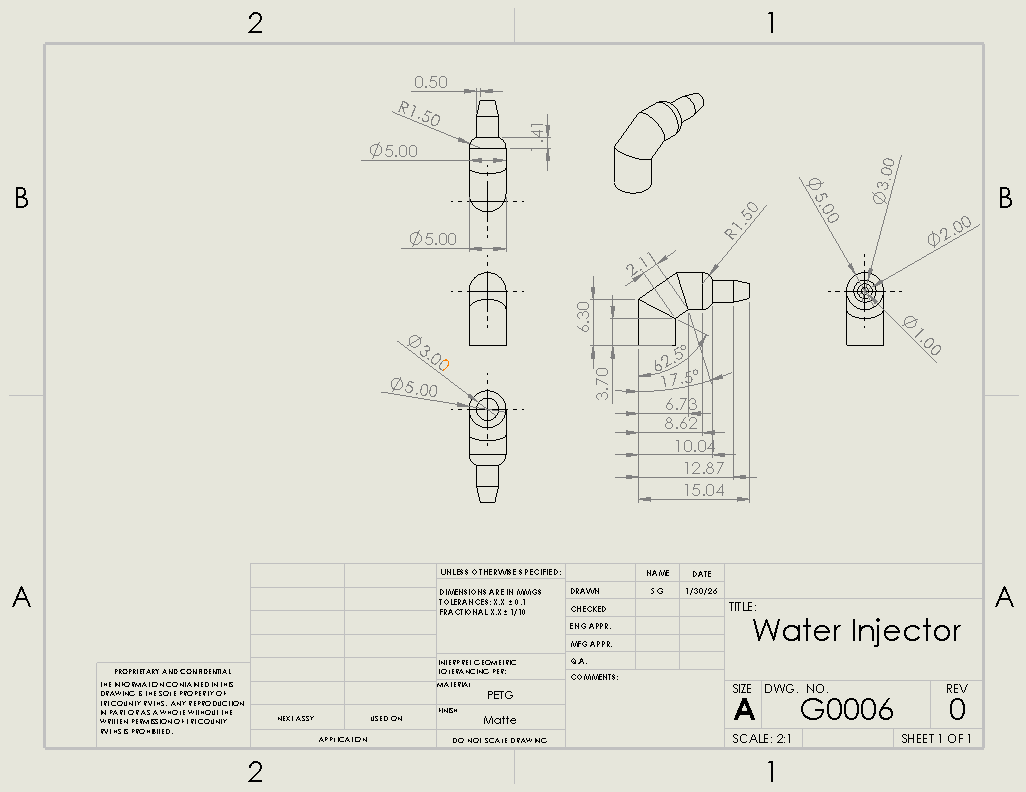 Water injector drawing