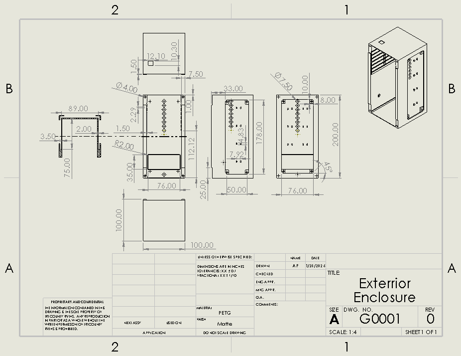 Exterior enclosure drawing