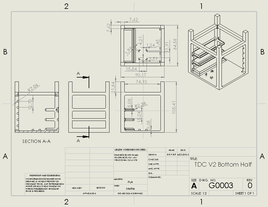 TDC V2 bottom half drawing